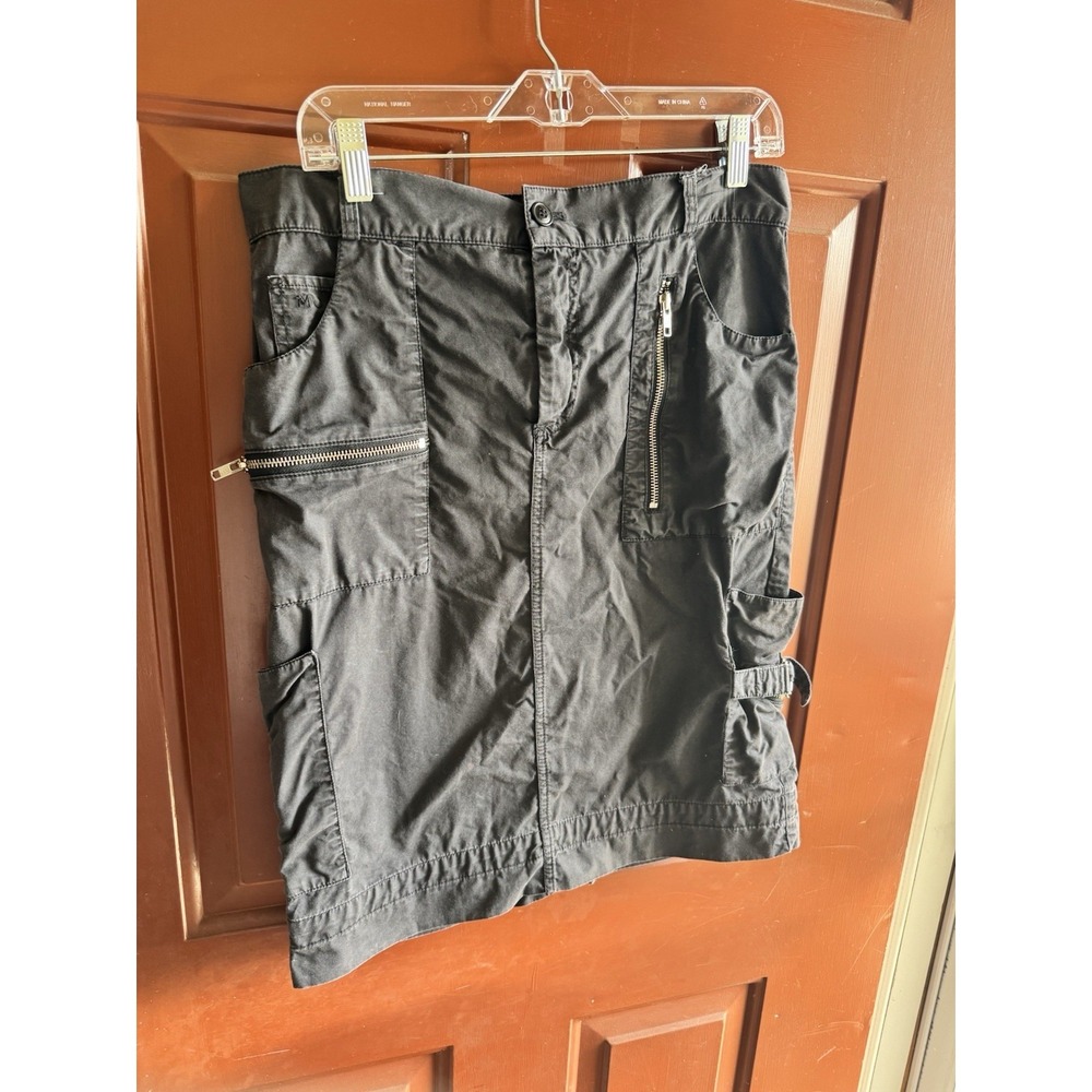 Women's Black Marc Jacobs size 8 canvas Y2K grunge Punk skirt skater